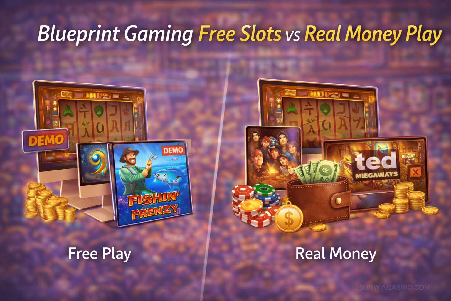 Blueprint Gaming Free Slots vs Real Money Play